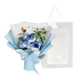 Maxbell Crochet Flowers Bouquet for Valentine's Day Father's Day Wedding Party Decor Blue