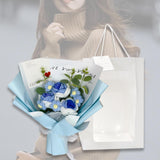 Maxbell Crochet Flowers Bouquet for Valentine's Day Father's Day Wedding Party Decor Blue