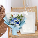 Maxbell Crochet Flowers Bouquet for Valentine's Day Father's Day Wedding Party Decor Blue