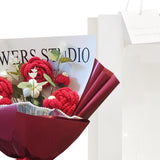 Maxbell Crochet Flowers Bouquet for Valentine's Day Father's Day Wedding Party Decor Red