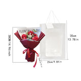 Maxbell Crochet Flowers Bouquet for Valentine's Day Father's Day Wedding Party Decor Red