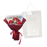 Maxbell Crochet Flowers Bouquet for Valentine's Day Father's Day Wedding Party Decor Red
