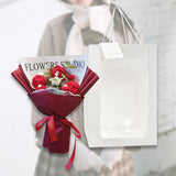 Maxbell Crochet Flowers Bouquet for Valentine's Day Father's Day Wedding Party Decor Red