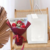 Maxbell Crochet Flowers Bouquet for Valentine's Day Father's Day Wedding Party Decor Red