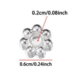 Maxbell 50 Pieces Snowflakes Spacer Beads Diy Jewelry Making for Bracelet Headband