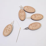 Maxbell Cute Pin Cushion with Pins Needle Threader Wood Household Compact Needlework Cat Shaped