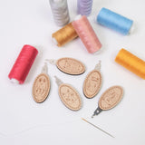 Maxbell Cute Pin Cushion with Pins Needle Threader Wood Household Compact Needlework Cat Shaped