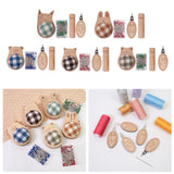 Maxbell Cute Pin Cushion with Pins Needle Threader Wood Household Compact Needlework Cat Shaped