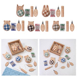 Maxbell Cute Pin Cushion with Pins Needle Threader Wood Household Compact Needlework Cat Shaped
