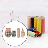 Maxbell Cute Pin Cushion with Pins Needle Threader Wood Household Compact Needlework Cat Shaped