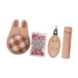 Maxbell Cute Pin Cushion with Pins Needle Threader Wood Household Compact Needlework Rabbit Shaped