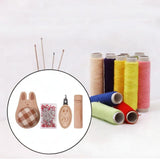 Maxbell Cute Pin Cushion with Pins Needle Threader Wood Household Compact Needlework Rabbit Shaped