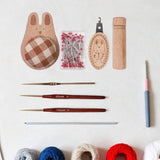 Maxbell Cute Pin Cushion with Pins Needle Threader Wood Household Compact Needlework Rabbit Shaped