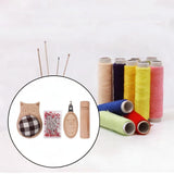 Maxbell Cute Pin Cushion with Pins Needle Threader Wood Household Compact Needlework Owl Shaped