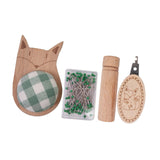 Maxbell Cute Pin Cushion with Pins Needle Threader Wood Household Compact Needlework Fox Shaped