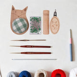Maxbell Cute Pin Cushion with Pins Needle Threader Wood Household Compact Needlework Fox Shaped