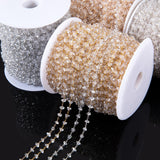 Maxbell Beads Chain Clear Beaded Trim Jewelry Chain for Bracelet DIY Crafts Ornament