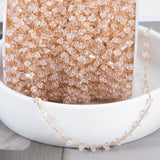 Maxbell Beads Chain Clear Beaded Trim Jewelry Chain for Bracelet DIY Crafts Ornament