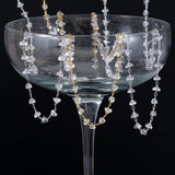 Maxbell Beads Chain Clear Beaded Trim Jewelry Chain for Bracelet DIY Crafts Ornament