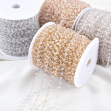 Maxbell Beads Chain Clear Beaded Trim Jewelry Chain for Bracelet DIY Crafts Ornament