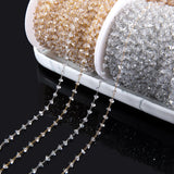 Maxbell Beads Chain Clear Beaded Trim Jewelry Chain for Bracelet DIY Crafts Ornament