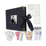 Maxbell Scrapbook Album Supplies Multifunctional for Wedding Anniversary Baby Shower Black