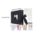 Maxbell Scrapbook Album Supplies Multifunctional for Wedding Anniversary Baby Shower Black