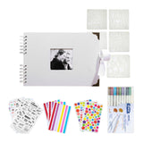 Maxbell Scrapbook Album Supplies Multifunctional for Wedding Anniversary Baby Shower White