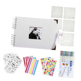 Maxbell Scrapbook Album Supplies Multifunctional for Wedding Anniversary Baby Shower White
