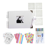 Maxbell Scrapbook Album Supplies Multifunctional for Wedding Anniversary Baby Shower White