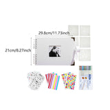 Maxbell Scrapbook Album Supplies Multifunctional for Wedding Anniversary Baby Shower White
