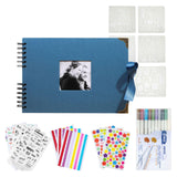 Maxbell Scrapbook Album Supplies Multifunctional for Wedding Anniversary Baby Shower Blue