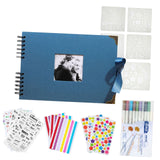Maxbell Scrapbook Album Supplies Multifunctional for Wedding Anniversary Baby Shower Blue