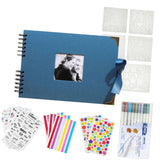 Maxbell Scrapbook Album Supplies Multifunctional for Wedding Anniversary Baby Shower Blue
