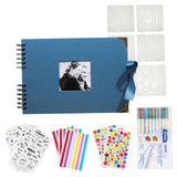 Maxbell Scrapbook Album Supplies Multifunctional for Wedding Anniversary Baby Shower Blue