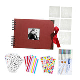 Maxbell Scrapbook Album Supplies Multifunctional for Wedding Anniversary Baby Shower Red
