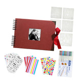 Maxbell Scrapbook Album Supplies Multifunctional for Wedding Anniversary Baby Shower Red
