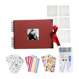 Maxbell Scrapbook Album Supplies Multifunctional for Wedding Anniversary Baby Shower Red