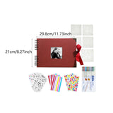 Maxbell Scrapbook Album Supplies Multifunctional for Wedding Anniversary Baby Shower Red