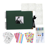 Maxbell Scrapbook Album Supplies Multifunctional for Wedding Anniversary Baby Shower Dark Green
