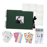 Maxbell Scrapbook Album Supplies Multifunctional for Wedding Anniversary Baby Shower Dark Green