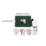 Maxbell Scrapbook Album Supplies Multifunctional for Wedding Anniversary Baby Shower Dark Green