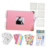 Maxbell Scrapbook Album Supplies Multifunctional for Wedding Anniversary Baby Shower Pink