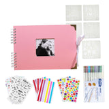 Maxbell Scrapbook Album Supplies Multifunctional for Wedding Anniversary Baby Shower Pink