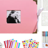 Maxbell Scrapbook Album Supplies Multifunctional for Wedding Anniversary Baby Shower Pink