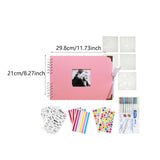 Maxbell Scrapbook Album Supplies Multifunctional for Wedding Anniversary Baby Shower Pink