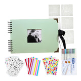 Maxbell Scrapbook Album Supplies Multifunctional for Wedding Anniversary Baby Shower Light Green