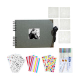 Maxbell Scrapbook Album Supplies Multifunctional for Wedding Anniversary Baby Shower Gray
