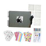 Maxbell Scrapbook Album Supplies Multifunctional for Wedding Anniversary Baby Shower Gray