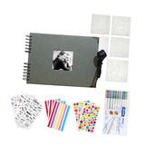 Maxbell Scrapbook Album Supplies Multifunctional for Wedding Anniversary Baby Shower Gray